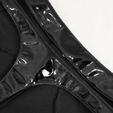 Punk PU Leather Shorts: Black Shorts with Hollow Out Detail