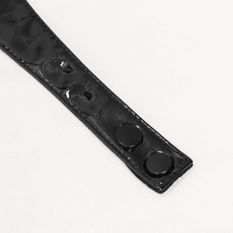 Punk PU Leather Shorts: Black Shorts with Hollow Out Detail