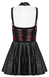 Punk Rave Gothic Mini Dress with Spiderweb Mesh Cutouts