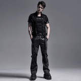 Punk Rave Style Black Warlock Chain Waistcoat