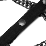 Punk Rave Style Black Warlock Chain Waistcoat