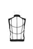 Punk Rave Style Black Warlock Chain Waistcoat