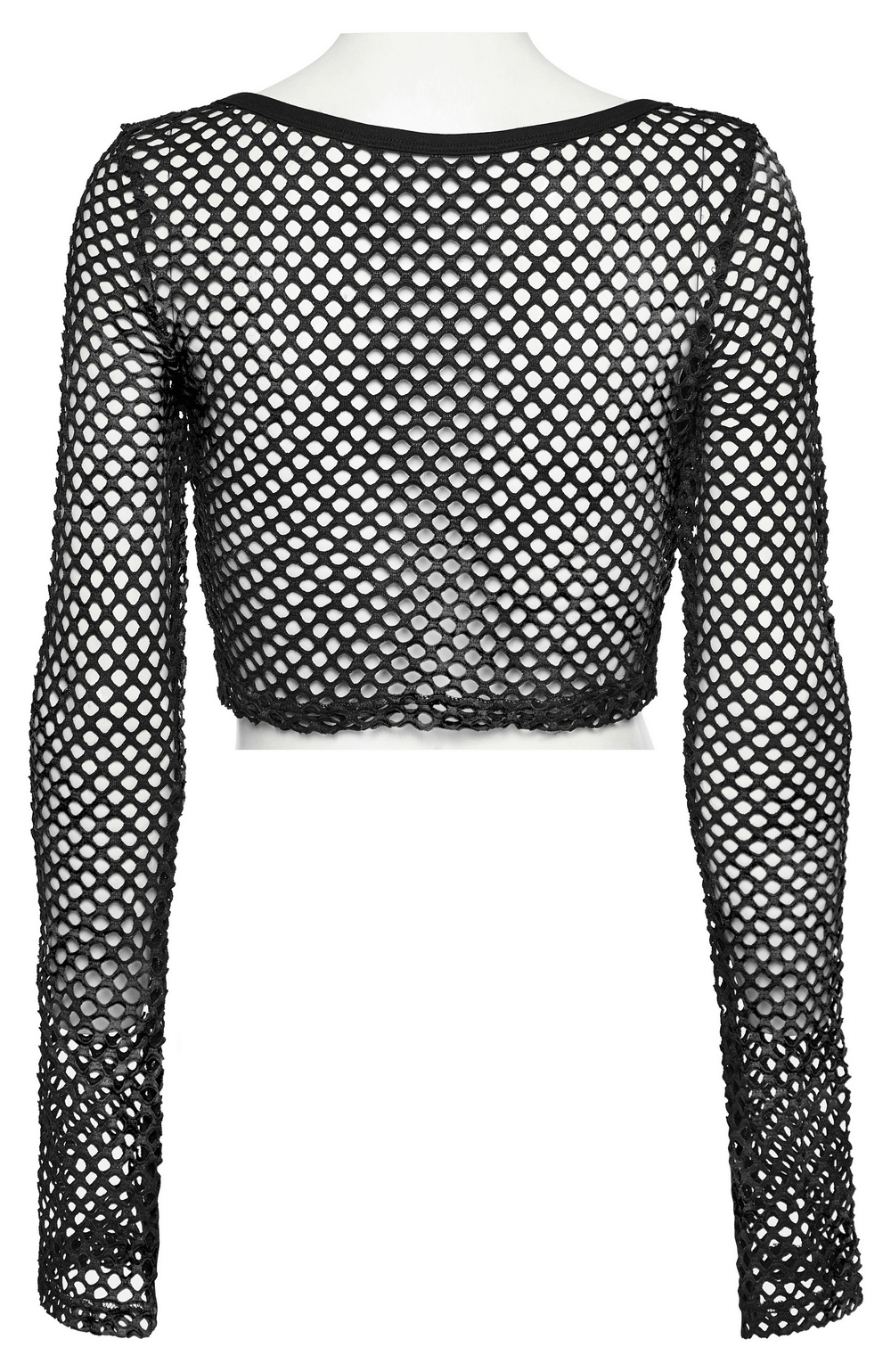 Punk Rock Vibes in Women's Long Sleeves Mesh Crop Top