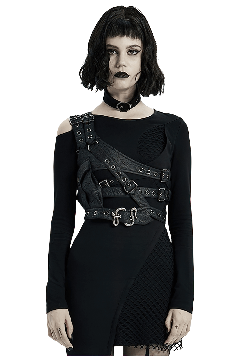 Punk Shoulder Harness Featuring Metal Embellishments