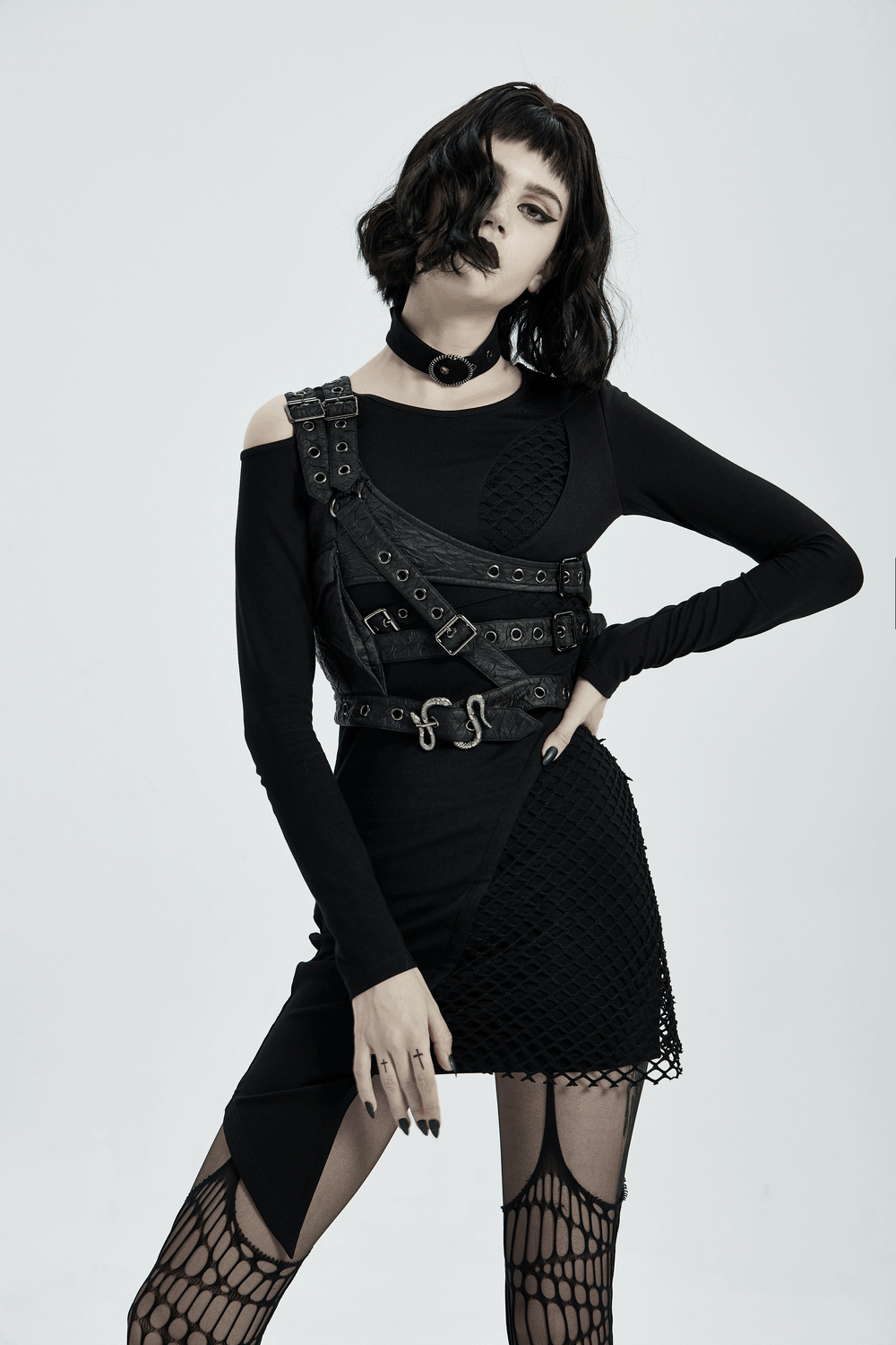 Punk Shoulder Harness Featuring Metal Embellishments