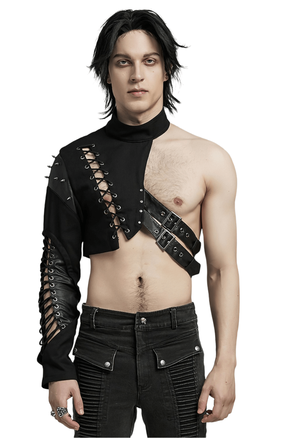 Punk Single-Arm Harness - Draped Asymmetric Style