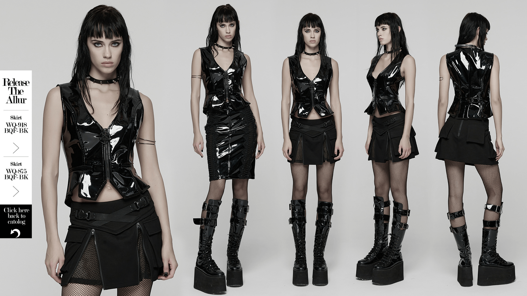 Punk Star Gothic Vest in Shiny Patent Leather for Bold Style