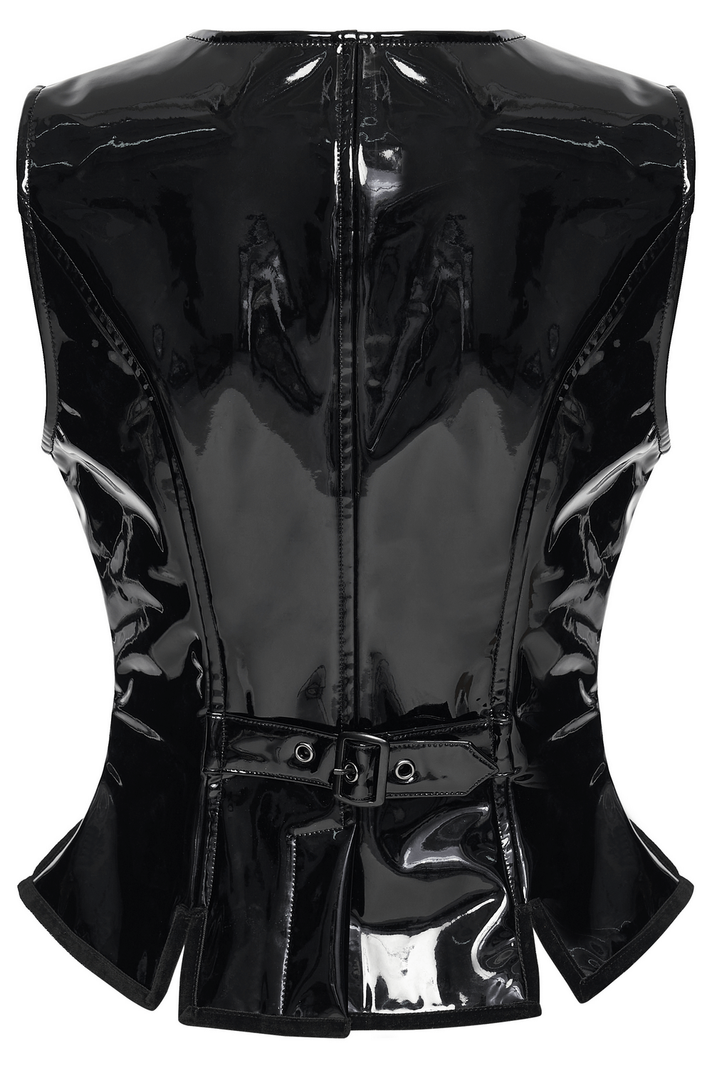 Punk Star Gothic Vest in Shiny Patent Leather for Bold Style