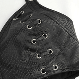 Punk-Style Women's Leather Bra with Chain And Rivets
