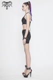 Punk-Style Women's Leather Bra with Chain And Rivets