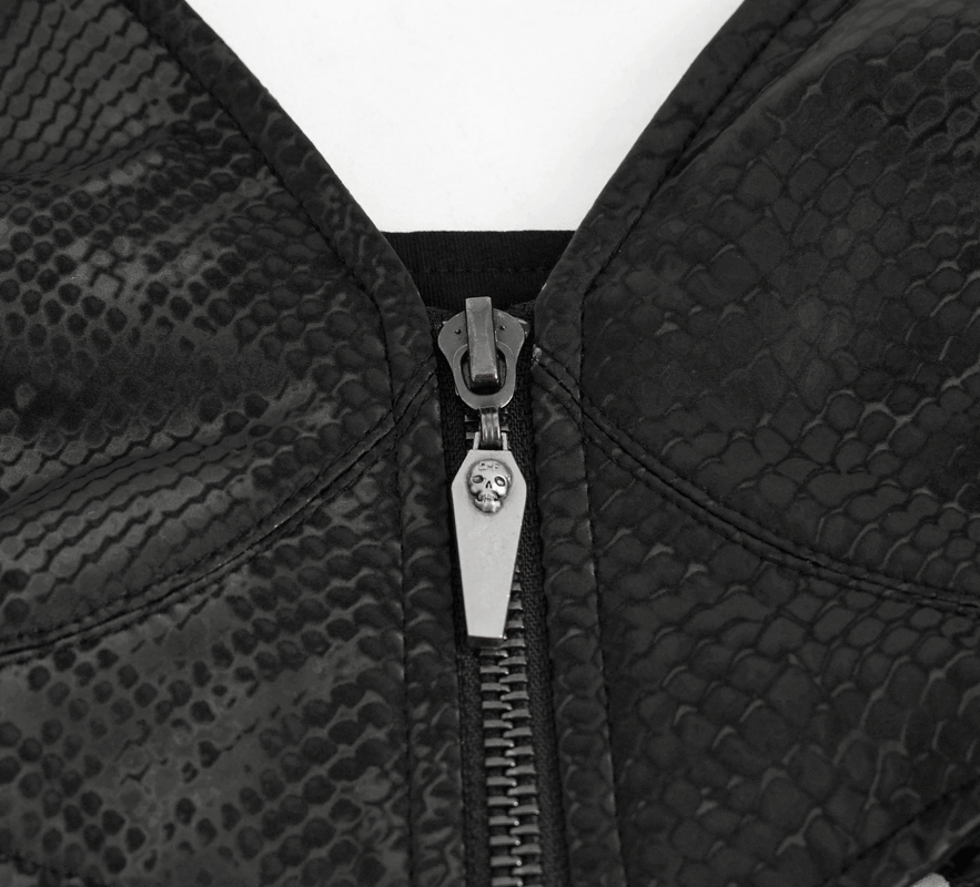 Punk-Style Women's Leather Bra with Chain And Rivets