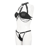 Punk Two-Piece Lingerie with Chains / Ladies Hollow Bikini