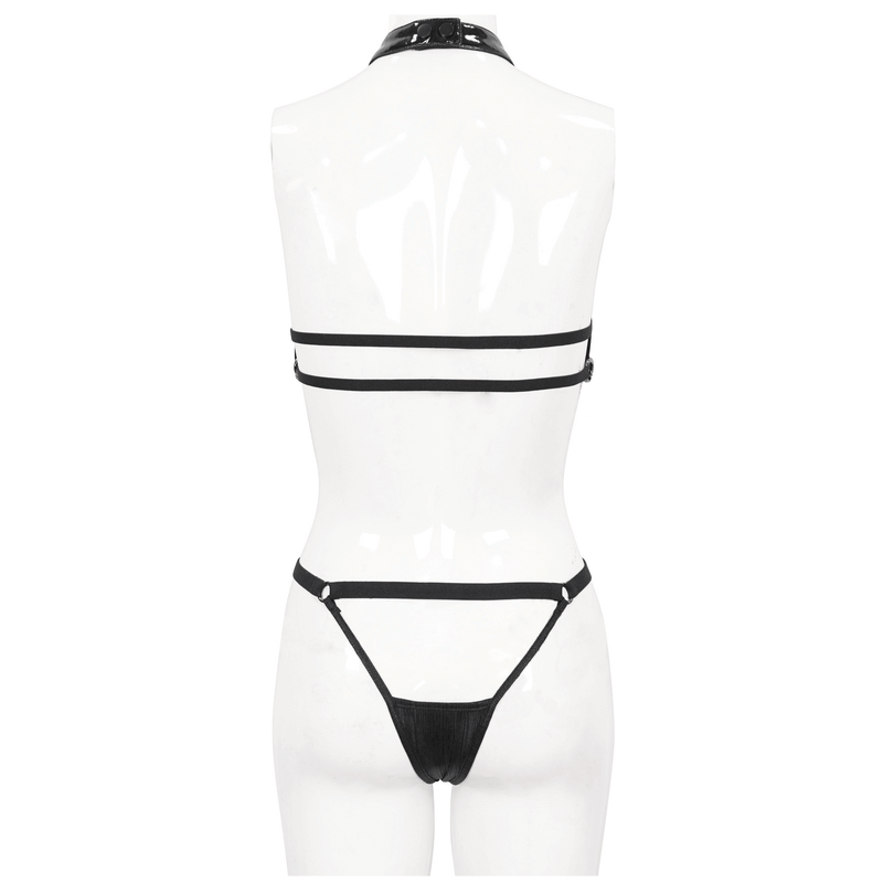 Punk Two-Piece Lingerie with Chains / Ladies Hollow Bikini