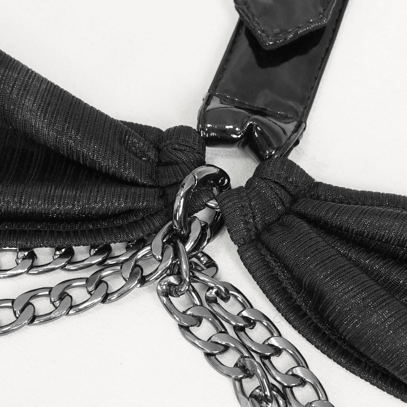 Punk Two-Piece Lingerie with Chains / Ladies Hollow Bikini