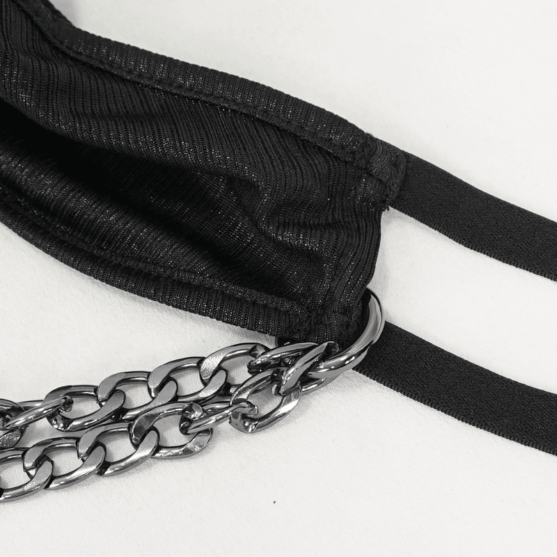 Punk Two-Piece Lingerie with Chains / Ladies Hollow Bikini