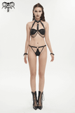 Punk Two-Piece Lingerie with Chains / Ladies Hollow Bikini