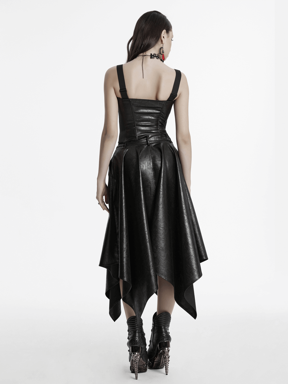Punk Vegan Leather Waiscoat with Customizable Straps