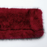 Punk Wine Red Faux Fur Short Jacket with Patent Accents