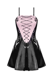 Punk Women's Glossy Lace-Up Mini Dress with Buckles