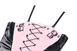 Punk Women's Glossy Lace-Up Mini Dress with Buckles