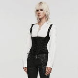 Retro Gothic Velvet Corset with Lace-Up Detailing