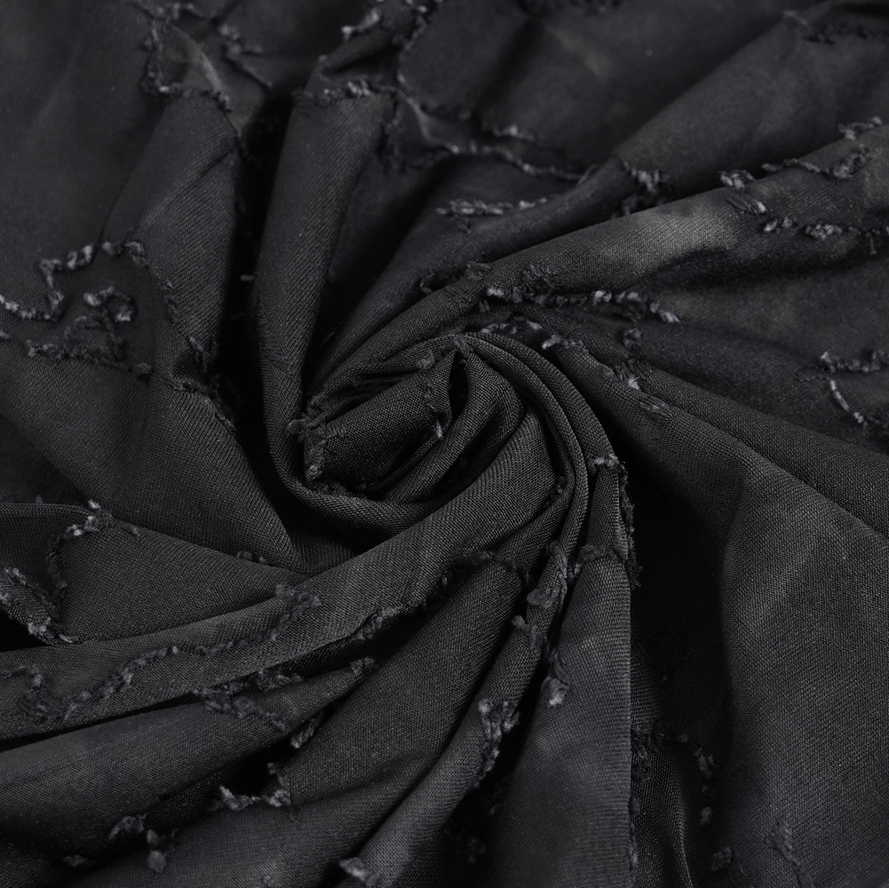 Ripped Black Sleeveless Top with Eyelet Strap Accents