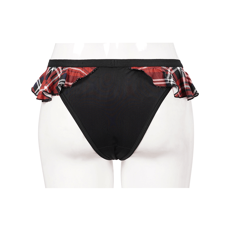 Ruffled Scottish Check Swim Panties: Women's Sexy Style