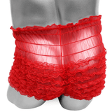 Ruffles Men's See-Through Boxers / Adult Underwear With Bowknot / Erotic Male Shorts - EVE's SECRETS