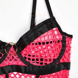 Seductive Fishnet Bodysuit Lingerie with Garters - EVE's SECRETS