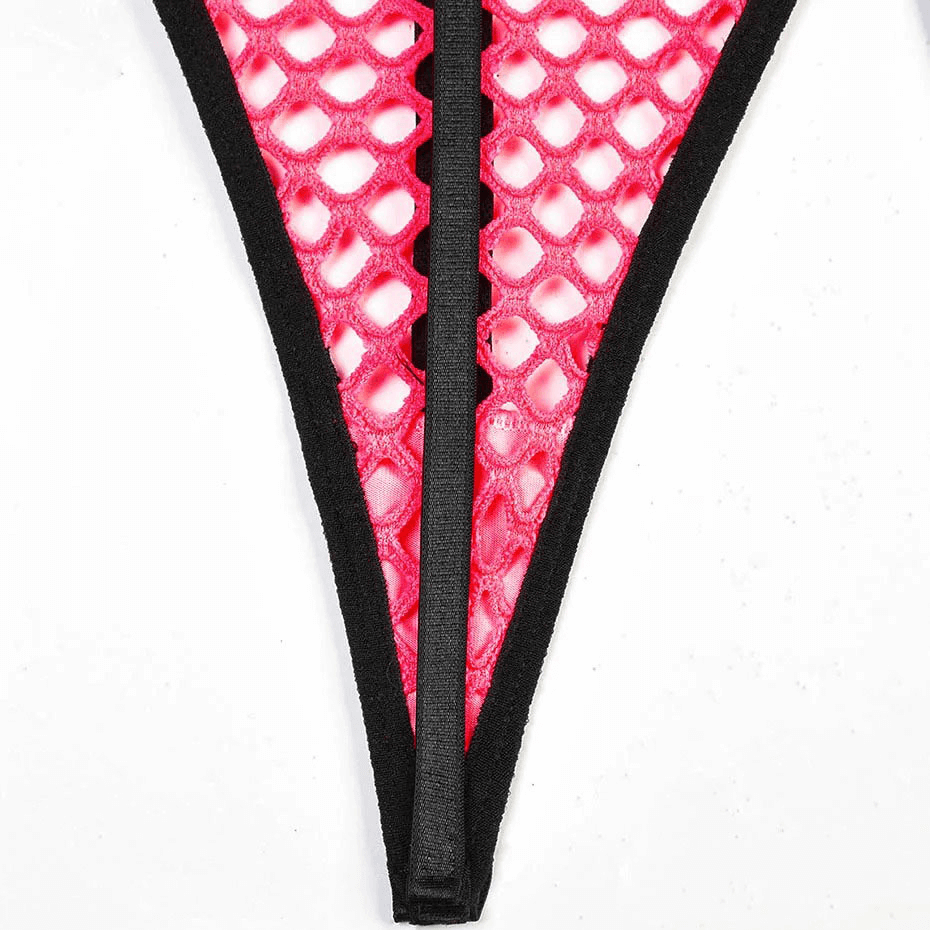 Seductive Fishnet Bodysuit Lingerie with Garters - EVE's SECRETS