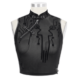Seductive Futuristic Women's Sheer Sleeveless Crop Top