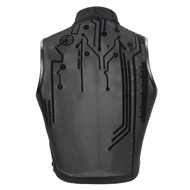 Seductive Futuristic Women's Sheer Sleeveless Crop Top