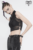 Seductive Futuristic Women's Sheer Sleeveless Crop Top