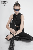 Seductive Futuristic Women's Sheer Sleeveless Crop Top
