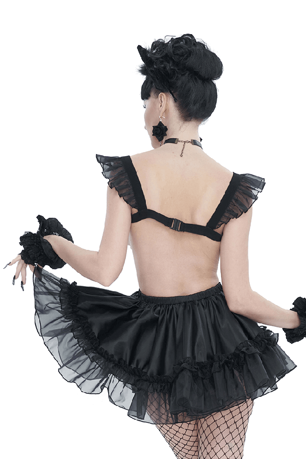 Seductive Hollow Out Lingerie Dress / Black Gothic Dress