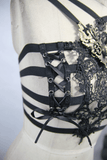 Seductive Lace Chest Harness / Vintage Gothic Bodywear