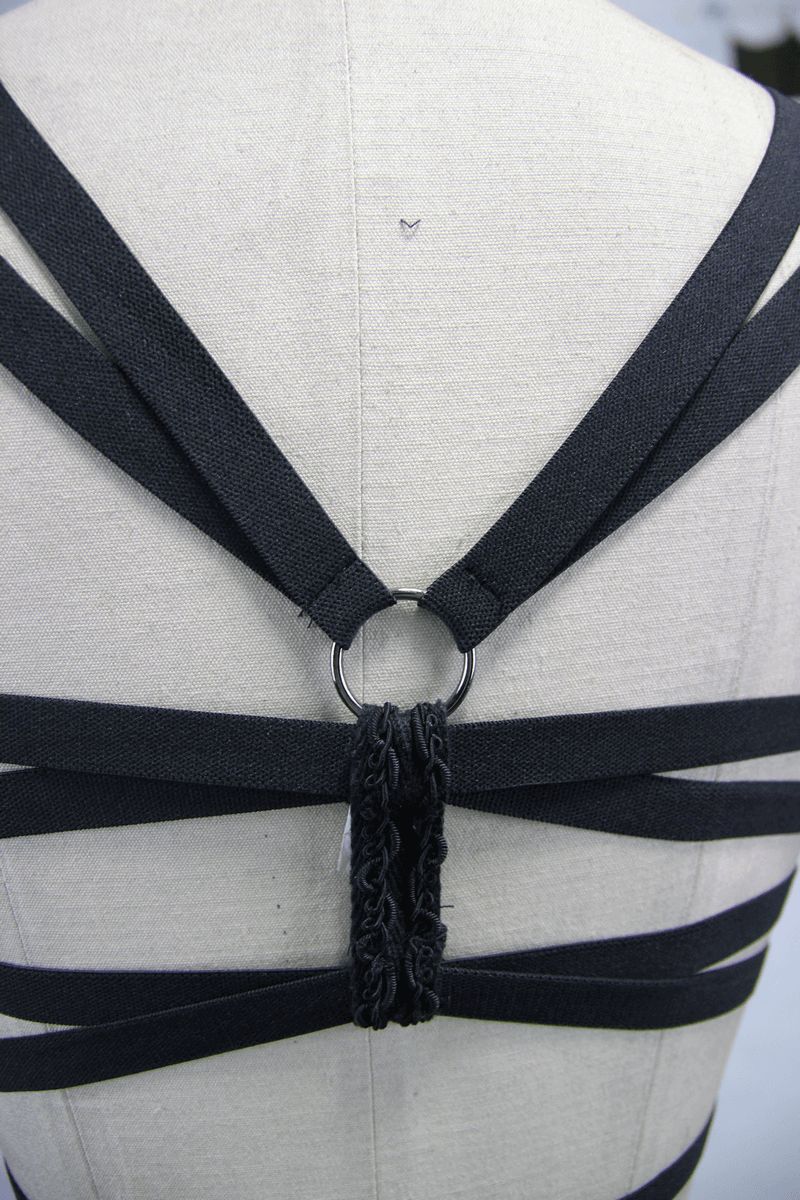 Seductive Lace Chest Harness / Vintage Gothic Bodywear