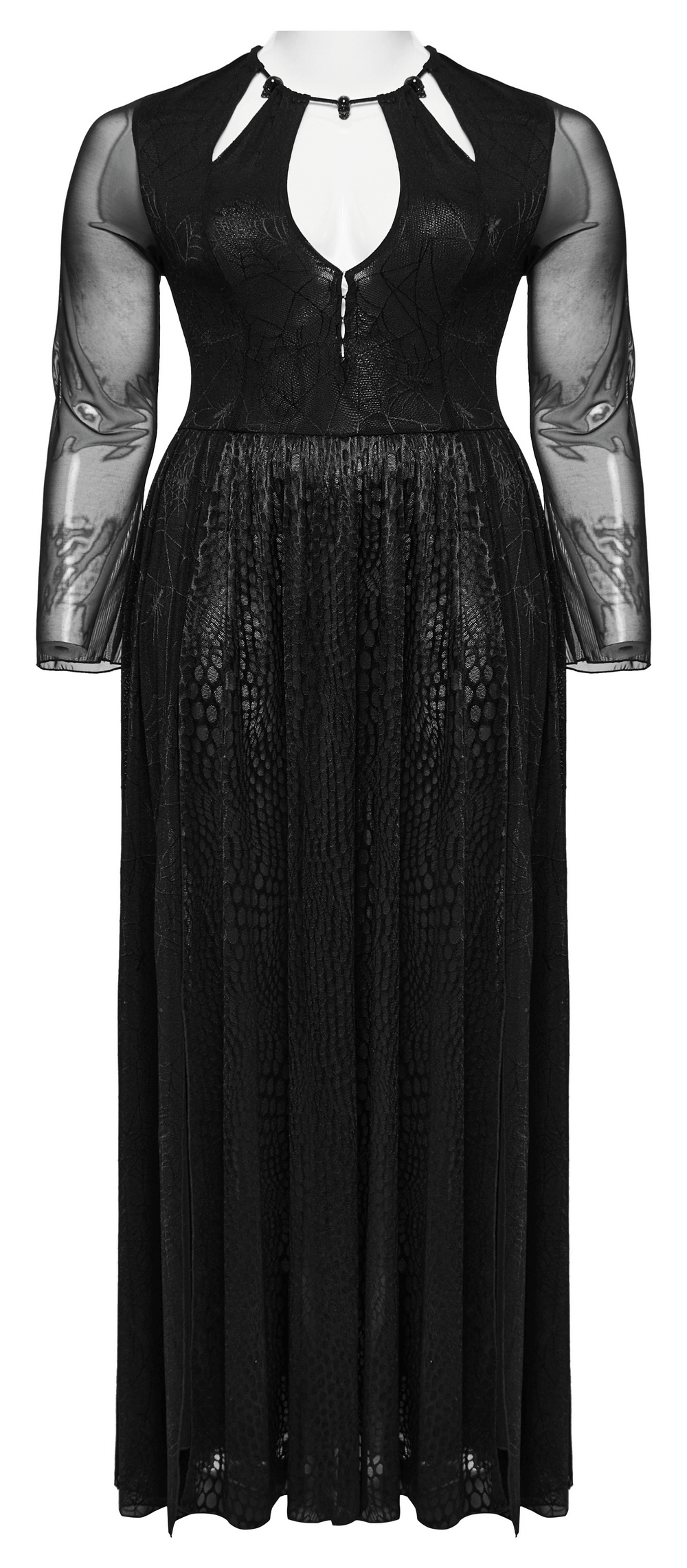 Seductive Mesh Dress with Spiderweb and Snake Print
