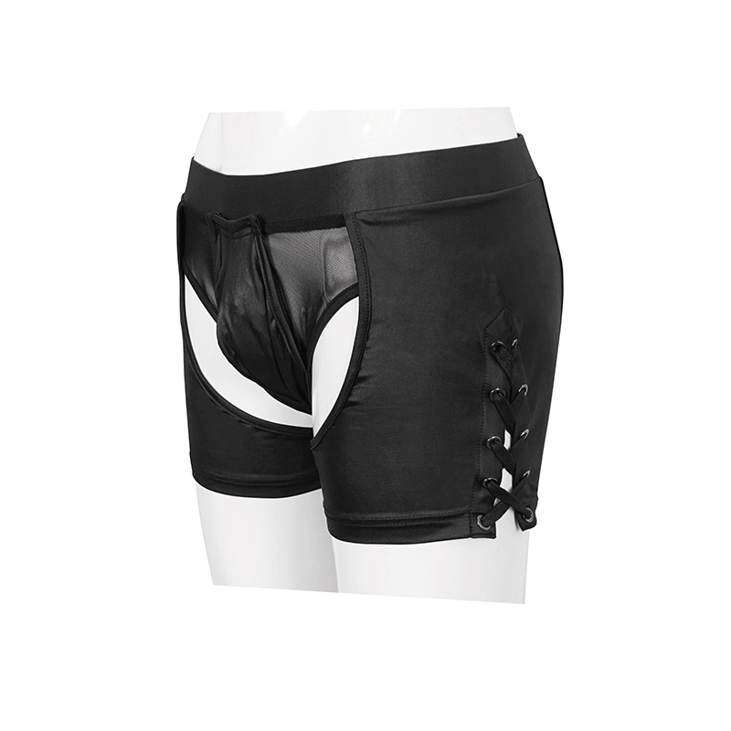 Seductive Sheer Men's Briefs / Black Elastic Boxers