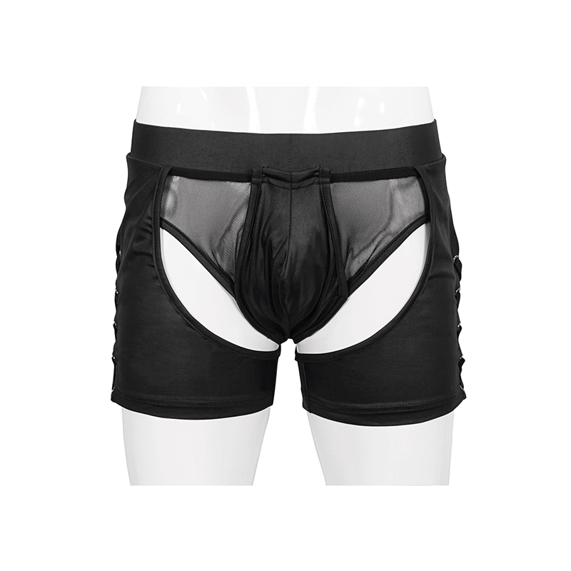 Seductive Sheer Men's Briefs / Black Elastic Boxers
