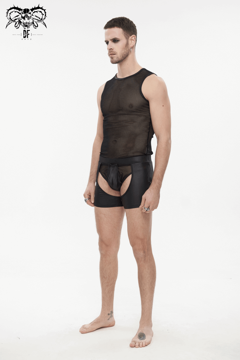 Seductive Sheer Men's Briefs / Black Elastic Boxers