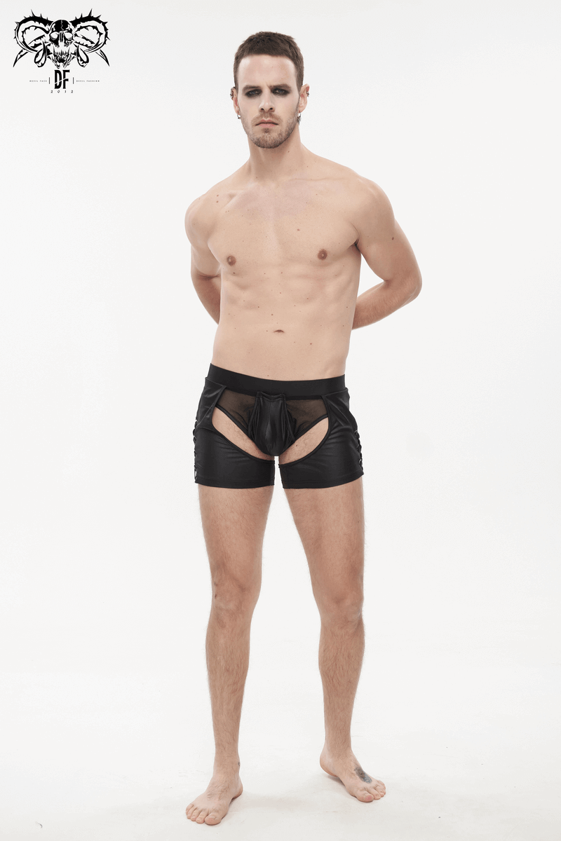 Seductive Sheer Men's Briefs / Black Elastic Boxers