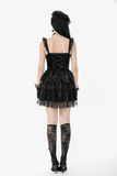 Sensual Lace Mini Dress with Corset and Ruffled Layers