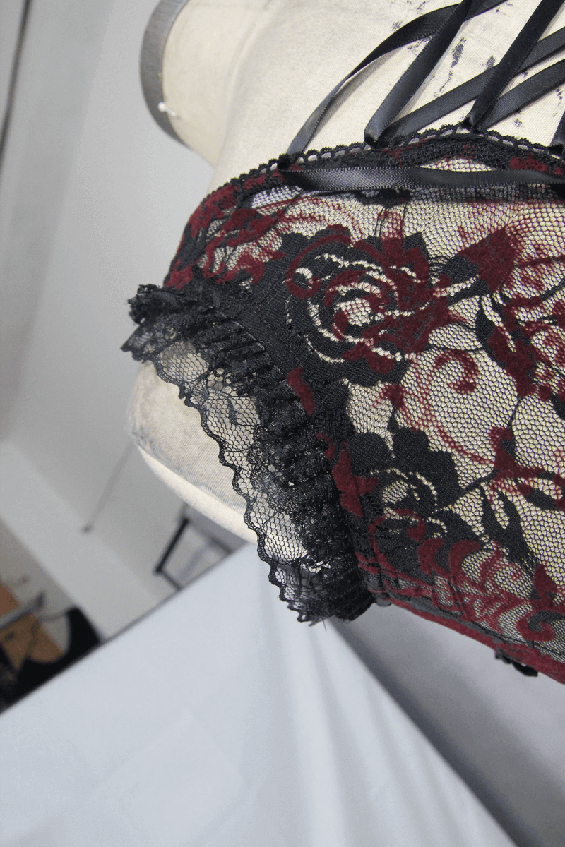Sensual Lace Nightwear / Gothic Dress with Back Lacing