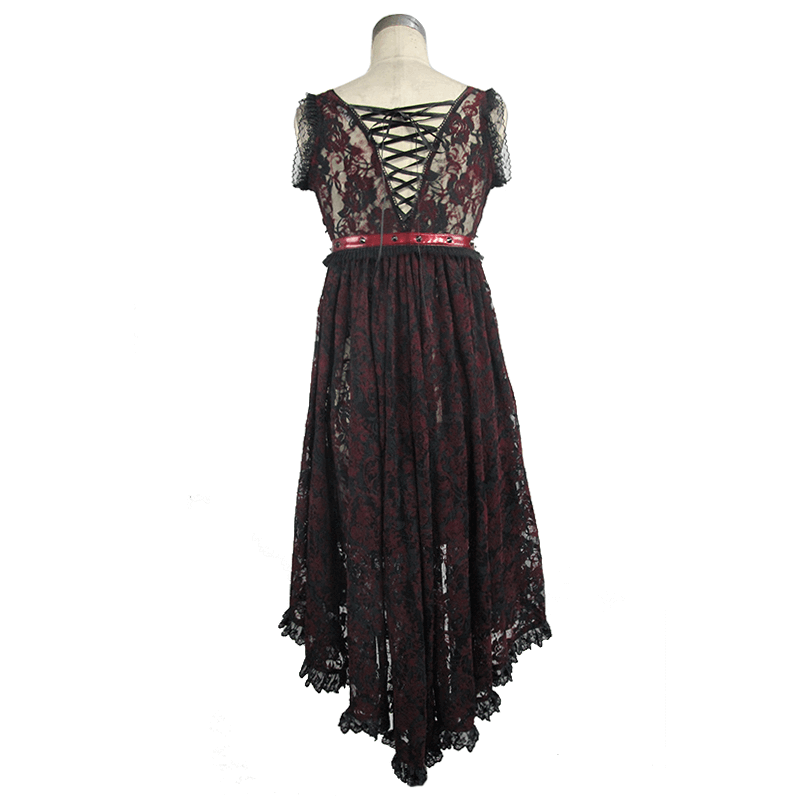 Sensual Lace Nightwear / Gothic Dress with Back Lacing