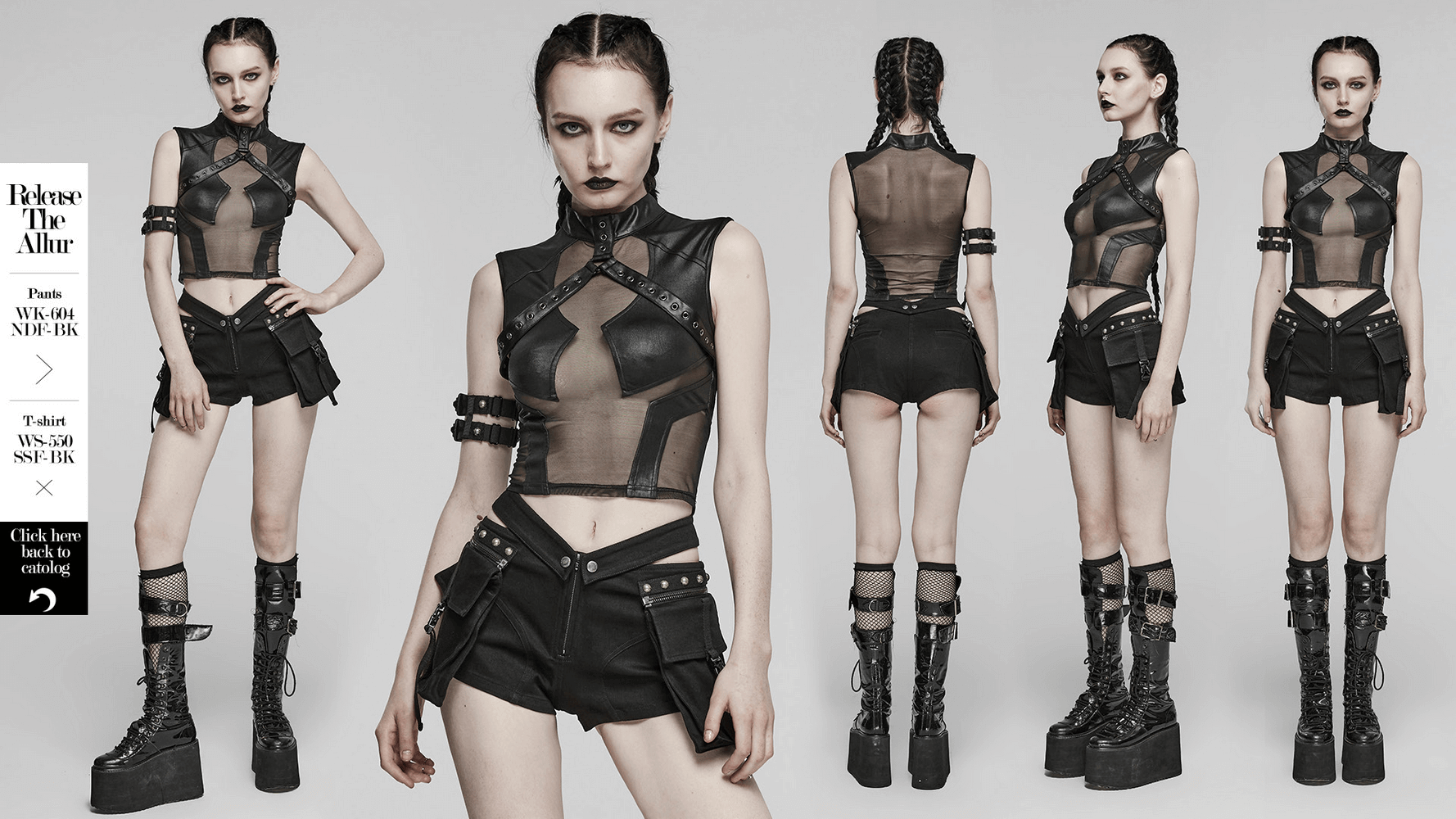 Sensual Peek Mesh and Knit Top with Eyelet Accents