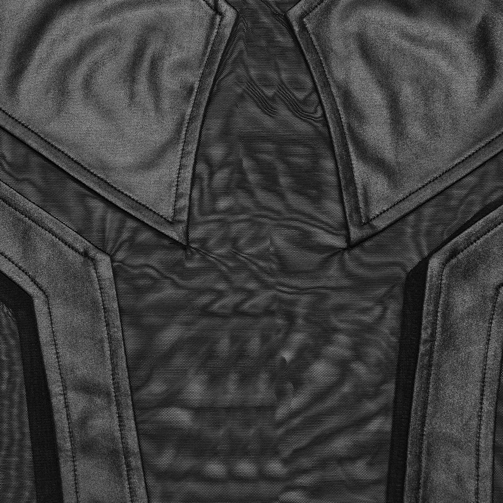 Sensual Peek Mesh and Knit Top with Eyelet Accents