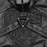 Sensual Peek Mesh and Knit Top with Eyelet Accents
