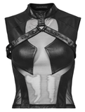 Sensual Peek Mesh and Knit Top with Eyelet Accents