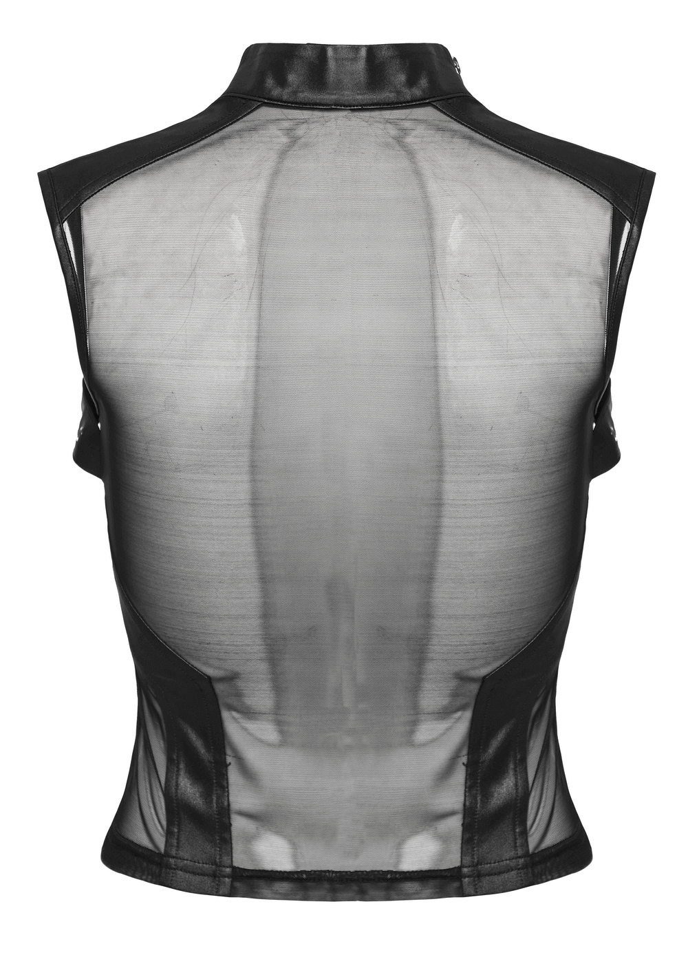 Sensual Peek Mesh and Knit Top with Eyelet Accents